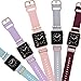 QINGQING 7Pcs Decorative Rings Stainless Steel Rhinestone Charms Compatible with Apple Watch Bands 42mm 44mm iWatch Series 5 4 3 2 1 Band Accessories (Rings no Band)