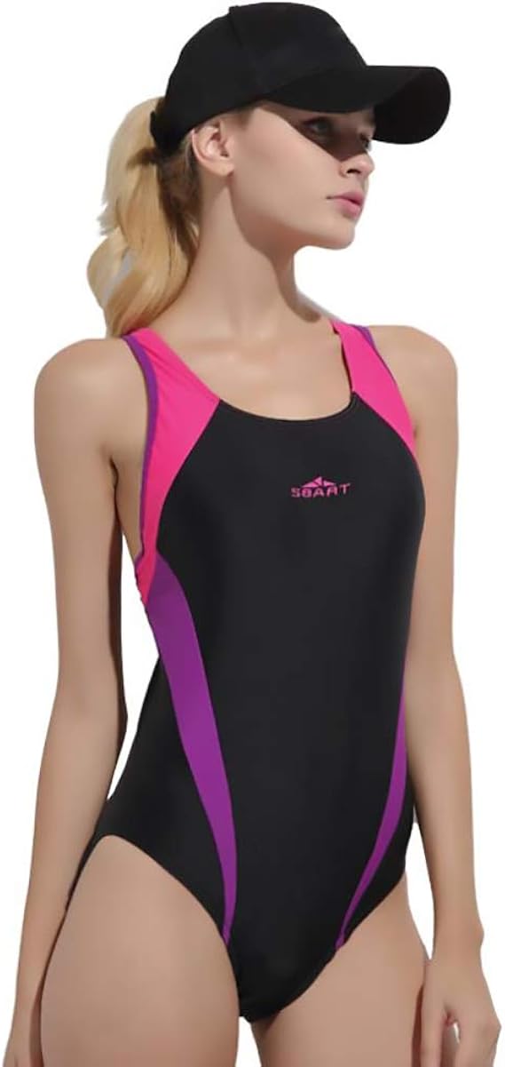 Amazon 女性女の子水着ワンピースノースリーブパッド入りモノキニブリーフダイビング水着日保護パッチワークデザイン ワンピース 通販