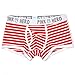 Voberry 5PC Pink Heroes Mens Sexy Boxer Briefs Cotton Striped Underwear Shorts Soft Underpants (L)