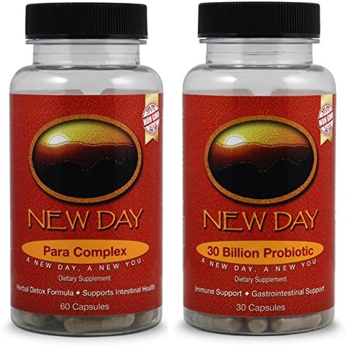 New Day Para 10-Day Cleanse Complex with New Day 30 Billion Probiotic, Time Release, 30 Vegetable Cap, 30 Servings, Non-Gmo COMBO PACK