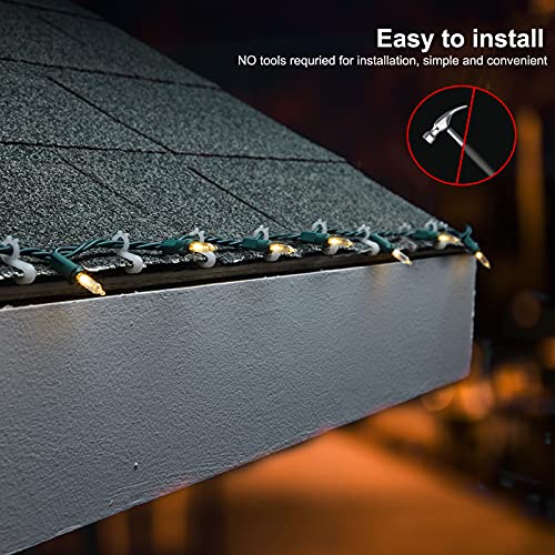 200 Pack Christmas Light Clips Mini Light Clips for Gutters Outdoor
