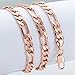 Trendsmax Mens Chain Womens Flat Figaro Link Rose Gold Plated Necklace 6mm 20inch