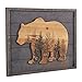 NIKKY HOME Cute Bear in The Forest Woodland Decorative Wood Framed Wall Art Prints Cabin Decor, 16