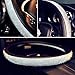 Sino Banyan Girly Diamond Bling Steering Wheel Cover with 2xBling Ring,No Hands Scraping,15 Inch Black & Silver