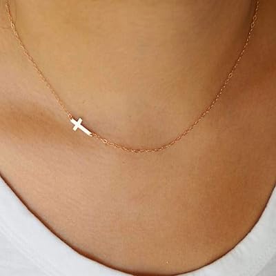 Gold or Silver Tiny Offside Cross Choker Necklace, Egypt Ubuy