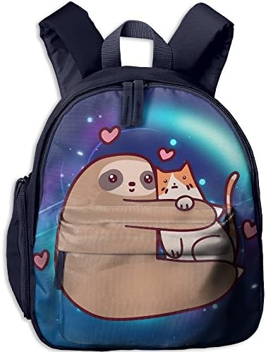 Casual Lightweight Canvas Backpacks Sloth Loves Cat Bookbag Shoulder Bag School Backpack For Kids
