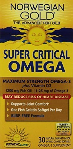 (Pack of 2) -Norwegian Gold/Renew Life Super Critical Omega, Maximum Strength Omega 3 +Vitamin D3, 30 count each by Norwegian Gold