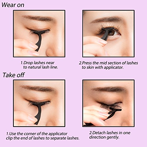 FAMILIFE Magnetic False Eyelashes Extensions Applicator , Stainless Steel Eyelash Tweezers for Eyelashes Application and Removal,Black - Thumbnail 2