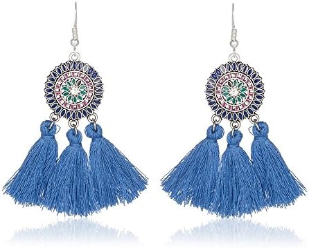 Tassel Earrings Tiered Thread Tassel Dangle Earrings Statement Layered Tassel Drop Earrings