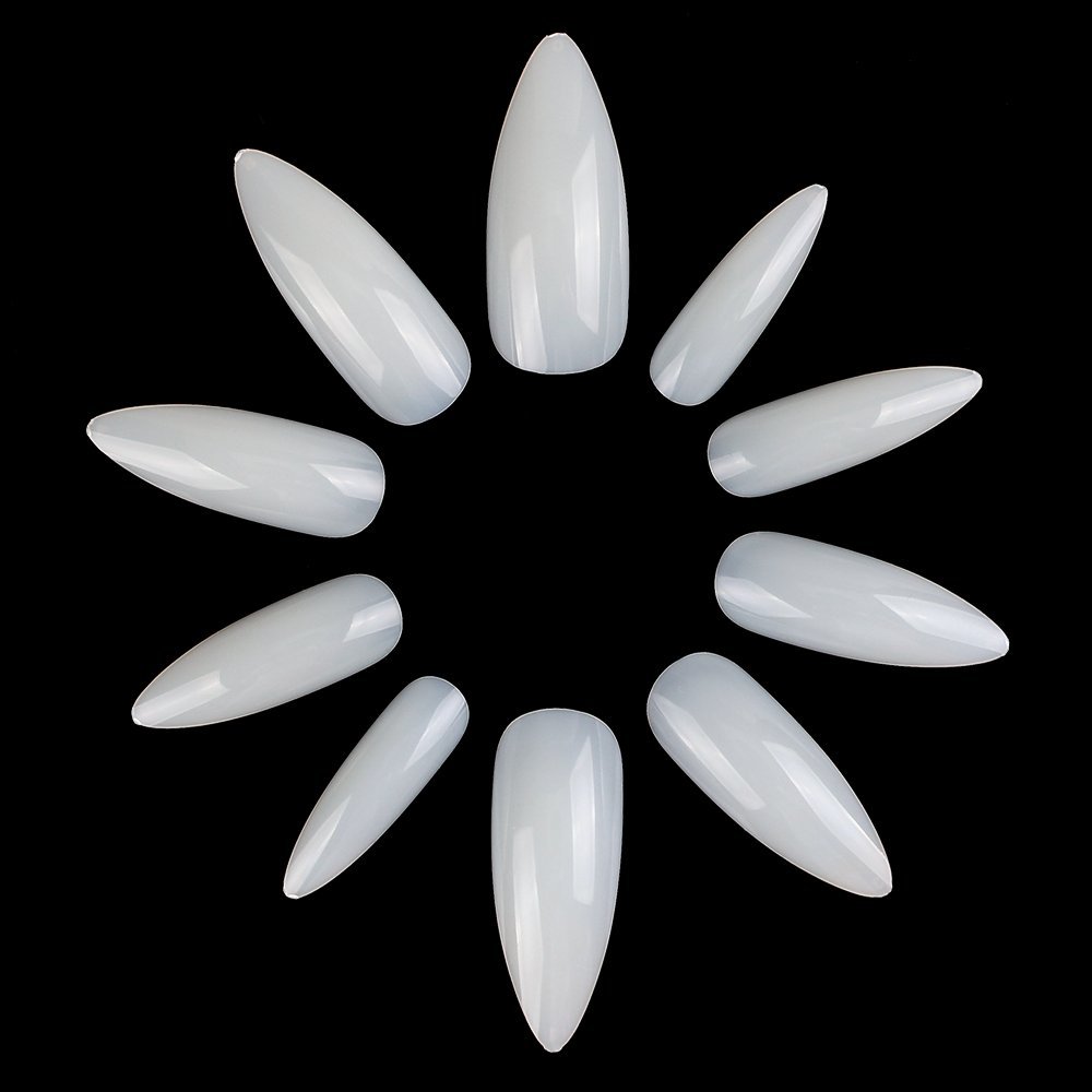 ECBASKET 500 PCS Coffin Nails Long Ballerina Fake Nail Tips 10 Sizes Full Cover