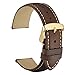 WOCCI Watch Band - Vintage Leather Watch Strap with Gold Buckle, Choice of Color and Width (14mm,18mm,19mm,20mm,21mm or 22mm)