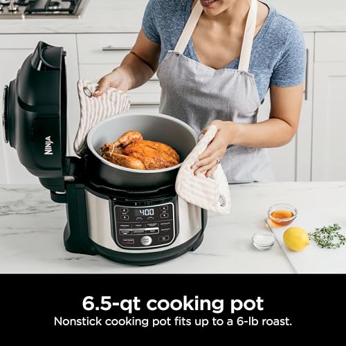 Ninja Foodi 10-in-1 Pressure Cooker & Air Fryer, 6.5 Quart - Stainless Steel Multi-Cooker with Precise Heating - Perfect Holiday Gift & Healthy Fast Cooking (OS300)