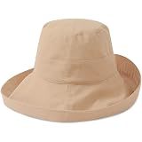 DORRISO Chapeau De Soleil Femme Anti-UV Large Bord Pliable - Casquette Respirante Coton Pour Plage Et Voyage