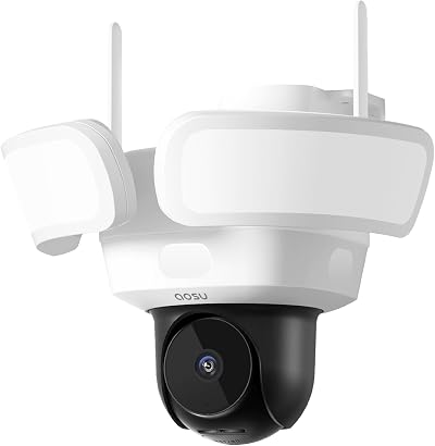 aosu Floodlight Security Camera Outdoor 3K UHD 360 PTZ 2.4GHz WiFi