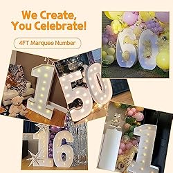 4FT Marquee Light Up Numbers Letters, Mosaic