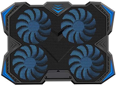 Laptop Cooler, Ultra Slim 12''-17'' inch Laptop Cooling Pad with 4 Quiet Fans and Blue LED Light, Dual 2 USB 2.0 Ports, Adjustable Mount Stand Height Angle