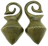 bOdfx Dayak Brass Plain Spinning Top Ear Weights. Rustic Dull Finish. 1 Pair