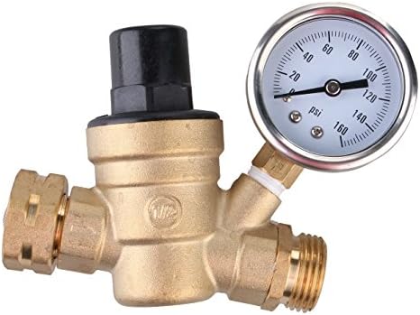 NH 3/4" Water Pressure Regulator | Brass Lead Free Reducing Valve With Optional NH or NPT Connector Threading | Reduce High Incoming Pressure &amp; Regulate Flow In RVs, Motor Homes, Garden &amp; Camps