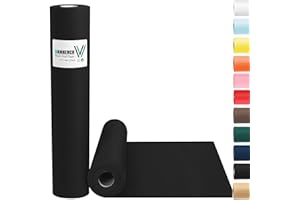 Vanhench Black Wrapping Paper 17.5"×906"(75'), Father's Day Wrapping Paper, Art Black Paper, Black Construction Paper for Poster Bulletin Board Paper, Birthday, Gift Wrap, Bouquet Flower 80GSM 55LB
