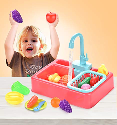 HYISHION Kinderküche zubehör kinderwaschbecken-spielküche zubehör mit kindergeschirr teeservice kochgeschirr Weihnachten… – Bild 4