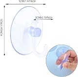 FUYOAL 8 Pcs Suction Hooks Clear 2 kg Load Glass Window Bathroom Hooks view 3