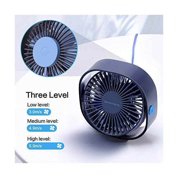 SMARTDEVIL-Desk-FanUSB-Desk-FanNoiseless-USB-Fan3-Speeds-Desk-Desktop-Table-Cooling-Fan-with-USB-PoweredStrong-WindQuiet-Operationfor-Home-Office-Navy-Blue SMARTDEVIL USB Fan,USB Desk Fan,Low Noise Desk Fan,3 Speeds Desk Desktop Table Cooling Fan with USB-Powered,Strong Wind…