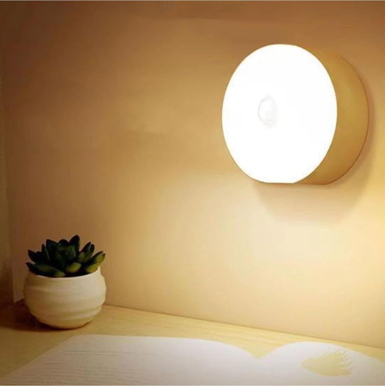 Smart Induction Night Light, Black, Plastic, LED, USB, Rechargeable, Portable, Modern, Wall Mount, Indoor, 1 Pack