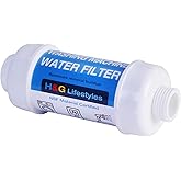 H&G Lifestyles Inline Water Filter for Washing Machine, Anti-Scale Garden Hose Filter,Reduce Water Hardness,with 3/4" GHT Prevents Scale Build Up,Descaler for Water Heater Patio Swamp Cooler 1Pack