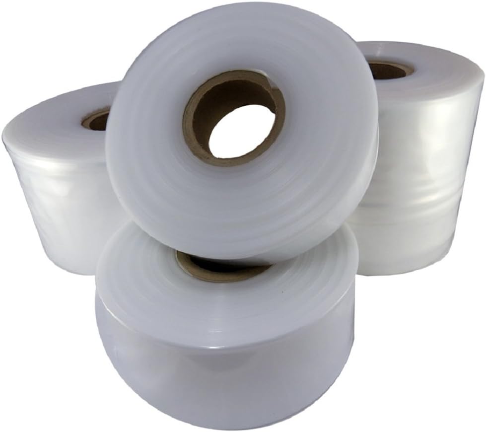 2 Rolls Of 8" Wide Clear Polythene Layflat Tubing - 336 Metres Per Roll - Strong 250 Gauge Transparent Plastic Lay Flat For Packing Packaging Storage Bags