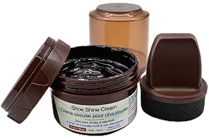 Professional Leather Shoe Cream Polish Kit – Restore Color, Repair Scuffs & Shine | Applicator & Towel (Brown/Black/Clear)