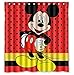 Custom Mickey Mouse Pattern Waterproof Bathroom Shower Curtain 100% Polyester Fabric Shower Curtain Standard Size 66 X 72