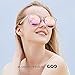 BLUEKIKI YEUX Women Polarized Sunglasses Vintage Oversized Round Mirror(Barbie pink, 55)
