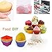 Silicone Cupcake Liners 30 Pack, Reusable Bento Box Inserts Small muffin cups, 5 Shapes 6 Color Baking Cups for Cakes, Jelly,Chocolate Shell-lined Dessert and Lunch-boxes Snacks Separator
