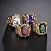 NELSON KENT Men's Punk Gothic Extreme Green Zircon Titanium Steel Gold Casting Ring Size 13
