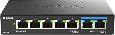 D Link DMS-107/B 7-Port Multi-Gig Unmanaged Switch 2.5G and Gigabit