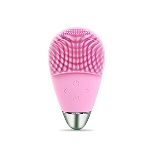 HANAMO 電動洗顔ブラシ 音波洗顔器 洗顔ぶらし シリコン 敏感肌対応 マッサージ機能 導入機能 毛穴ケア 角質除去 美肌 クマ解消 学生 女の子 IPX7完全防水 USB充電（ピンク）