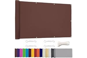 ZHhan Privacy Screen for Backyard Deck Patio Balcony Fence Porch Sun Shade PVC UV Protection Sun Wind 8 Days DeliveSapphire 14 Colors 20 Sizes 420D(Brown,5.6'x31.2')
