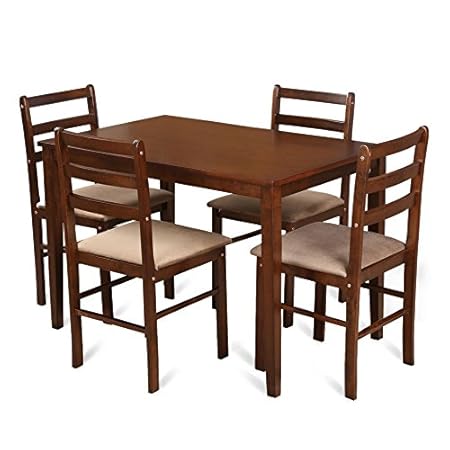 HomeTown Magix 4-Seater Dining Set (Dark Walnut)