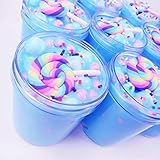 GoodGoodStudy--Blue Butter Candy Slime, Non-Sticky Floam Slime Stress Relief Toy Scented DIY Putty Sludge Toy for Girls and Boys(200ML)