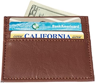 Biagio Mancini Slimline Front Pocket Wallet, Minimalist yet Stylish, Genuine PU Leather (light brown)