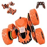 Flyglobal RC Stunt Car for Kids, Remote Control Car Off Road 4WD 2.4Ghz Rechargeable RC Car Double Sided Rotating 360 Degree Flips High Speed Racing Car Kids Toy Cars for Boys Girls Gifts Orange