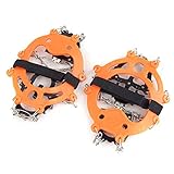 Lixada 1 Pair 12 Teeth Claws Crampons Non-slip Shoes Cover Stainless Steel Chain Outdoor Ski Ice Snow Hiking Climbing