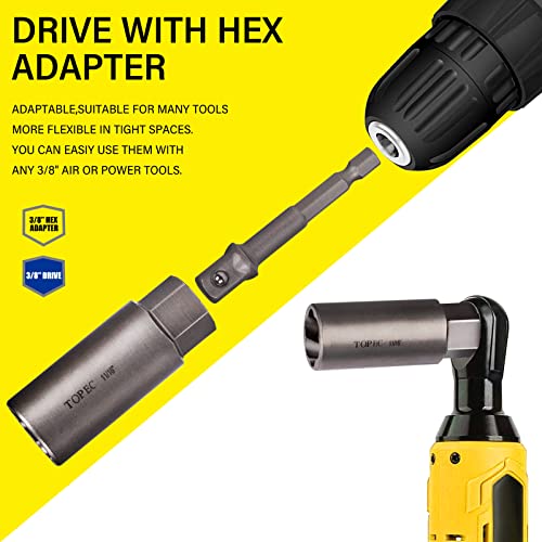 TOPEC 10Piece Spiral Type Deep Bolt Extractor Set, Spark Plug Extraction Socket Set, Stripped