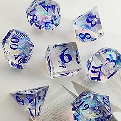 DND Dice Set Resin Sharp Edge Polyhedral Dice D&D