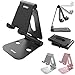 Skomet foldable aluminum phone and nintendo switch stand, holder, dock for iPhone, iPad, Samsung, tablet and all smartphone devices - with dual adjustable panels - Black