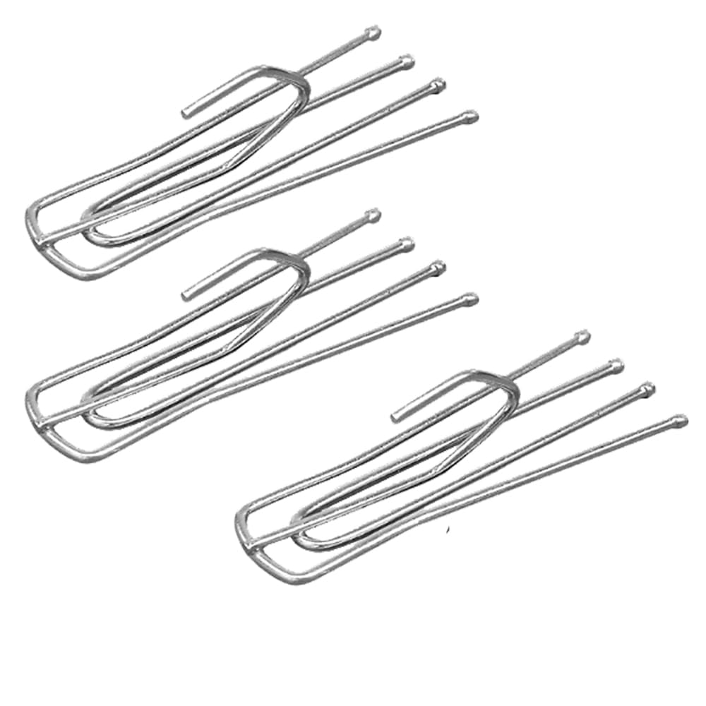 Metal Deep Pinch Pleat Prong Curtain Hooks End Short Neck Galvanised Curtain Tape Hooks Pins Curtain Pins Tape Heavy Duty Curtain Hook Short Neck Pack of 10.
