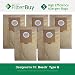 5 - Bosch Type G Vacuum Bags, Bosch part # 462544, BBZ51AFG1U & BBZ51AFG2U. Designed by FilterBuy to fit Bosch Compact, Formula, HealthGuard, Electro Duo & Plus Canister Vacuum Cleaners