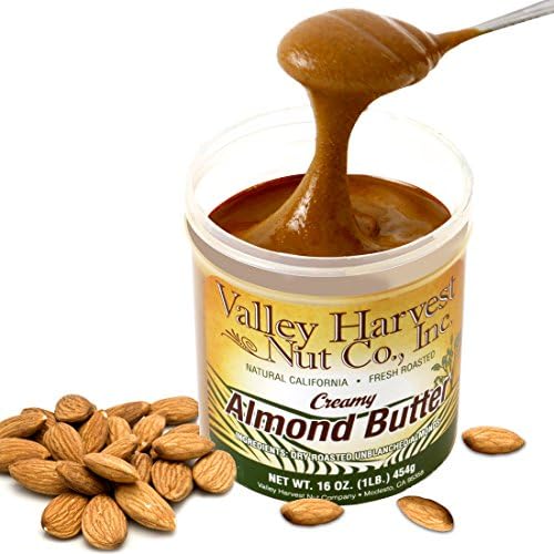 Valley Harvest Nut All Natural Almond Butter Smooth &amp; Creamy Texture 16 Ounces
