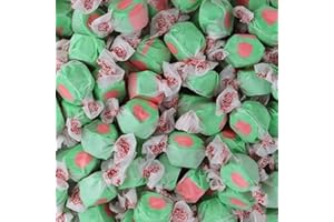 Watermelon Salt Water Taffy - Individually Wrapped Assorted Flavors - Old Fashion Saltwater Taffy Candy Bulk, by Queen City Candy Cave (1 Pound)