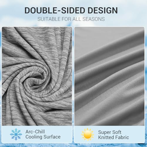 Marchpower Cooling Pillowcases, Arc-chill 2 Pack Q-Max 0.5 Cool Pillow Cases for Hot Sleepers Night Sweats, Double Sided Breathable & Soft Cooling Pillow Cover with Hidden Zipper - 50X75cm, Gray